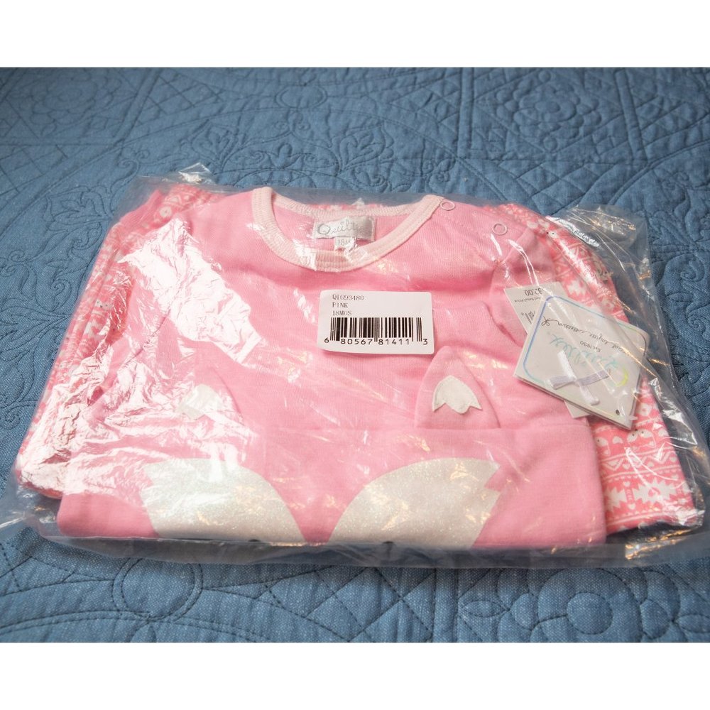 Quiltex Pink Fox Pajamas 18m New
